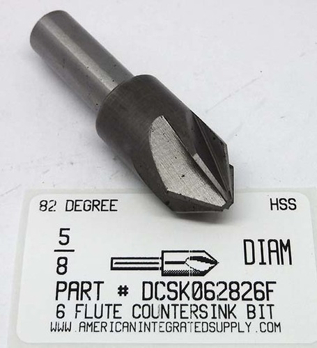 5/8" 6 FLUTE COUNTERSINK HSS 82 DEGREE