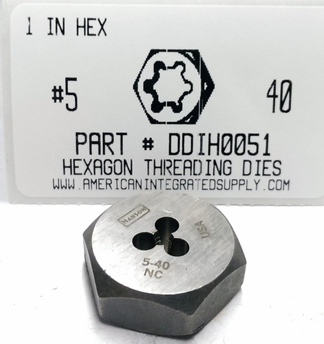 #5-40 HIGH CARBON DIE 1" HEX