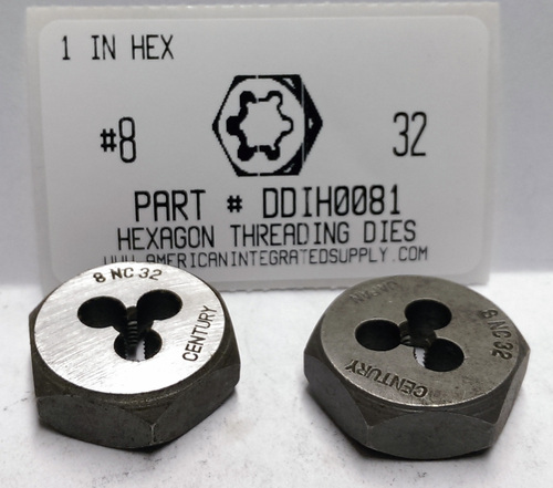 #8-32 HIGH CARBON DIE 1" HEX