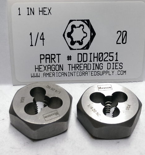 1/4-20 HIGH CARBON DIE 1" HEX