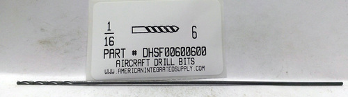 1/16X6" HSS AIRCRAFT DRILL