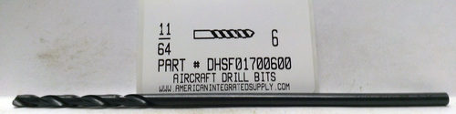 11/64X6" HSS AIRCRAFT DRILL