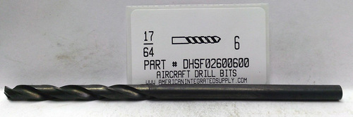 17/64X6" HSS AIRCRAFT DRILL BLACK