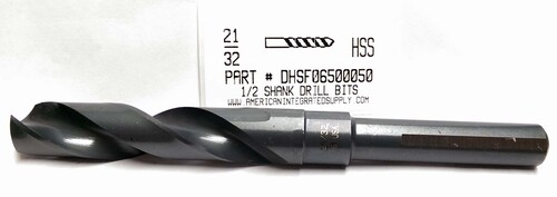 21/32 HSS DRILL 1/2 SHANK 118S BLACK & GOLD