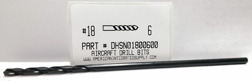 #18X6" HSS AIRCRAFT DRILL 135SP BLACK