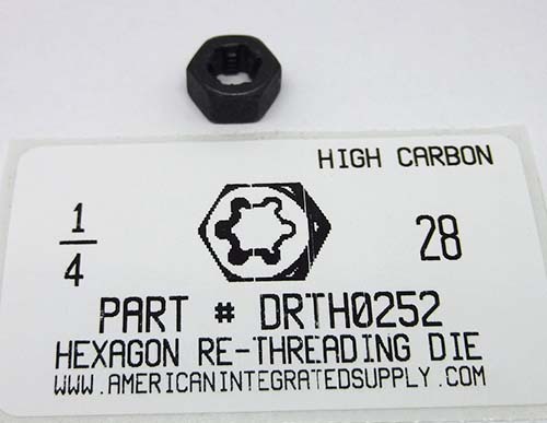 1/4-28 HEX RETHREADING DIE HIGH CARBON STEEL