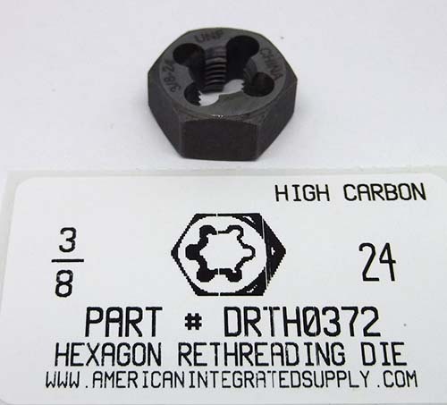 3/8-24 HEX RETHREADING DIE HIGH CARBON STEEL