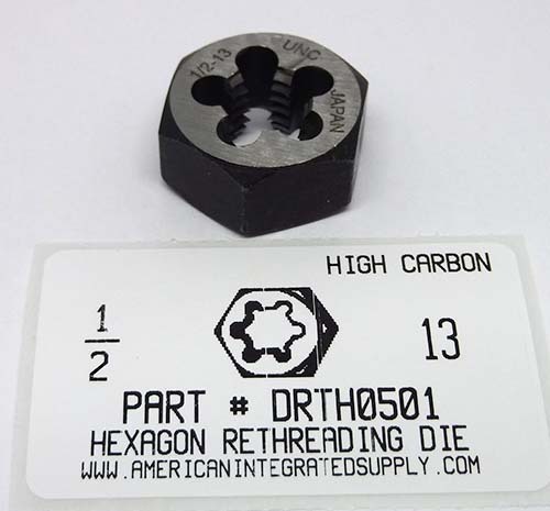 1/2-13 HEX RETHREADING DIE HIGH CARBON STEEL