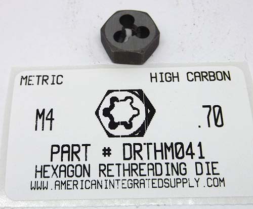 M4-.70 HEX RETHREADING DIE HIGH CARBON STEEL