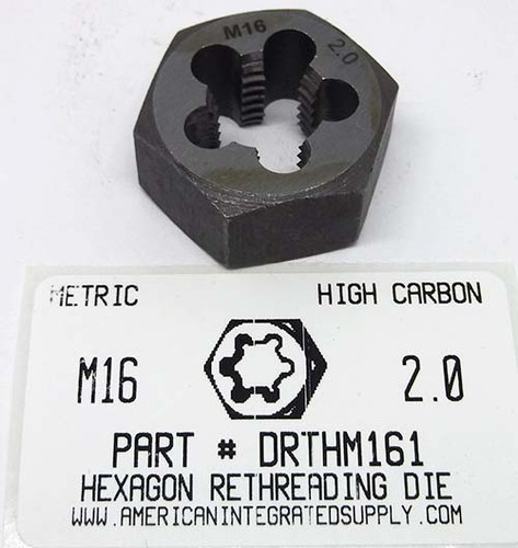 M16-2.00 HEX RETHREADING DIE HIGH CARBON STEEL