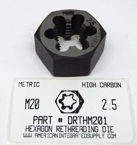 M20-2.50 HEX RETHREADING DIE HIGH CARBON STEEL