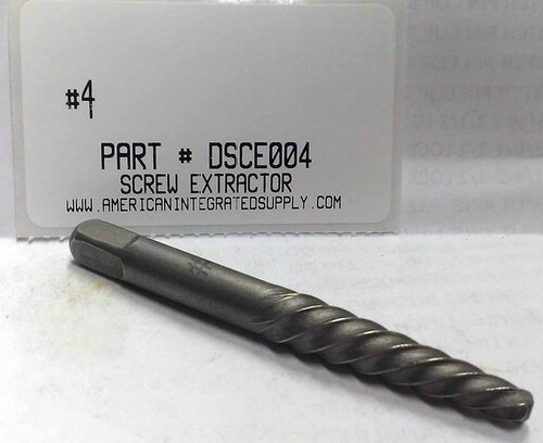 #4 SPIRAL SCREW EXTRACTOR 9/32-3/8 1/8" PIPE 1/4 DRILL