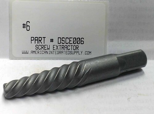 #6 SPIRAL SCREW EXTRACTOR 5/8-7/8 3/8" PIPE 13/32 DRILL