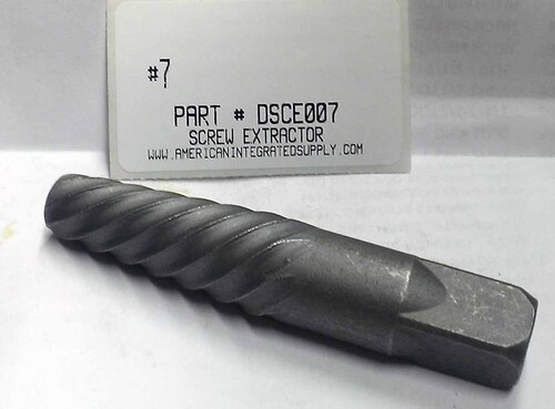 #7 SPIRAL SCREW EXTRACTOR 7/8-1-1/8 1/2" PIPE 17/32 DRL