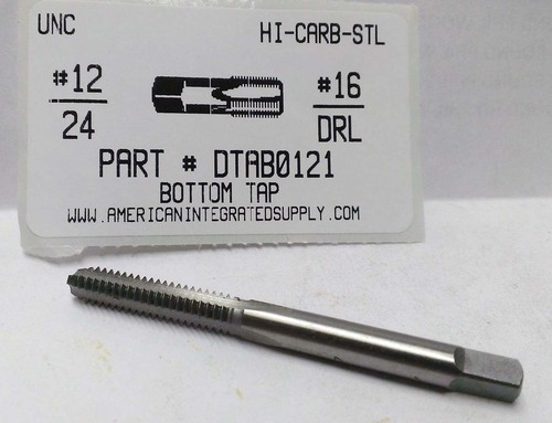 12-24 BOTTOM HAND TAP HIGH CARBON STEEL DRILL SIZE #16