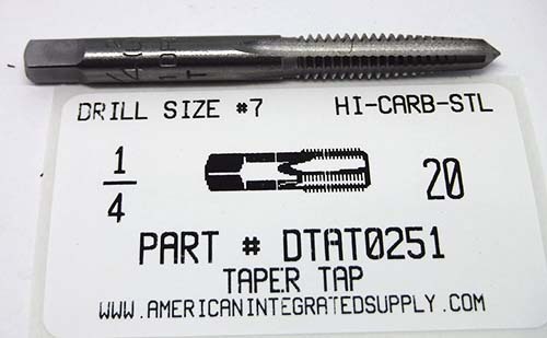 1/4-20 TAPER HAND TAP HIGH CARBON STEEL