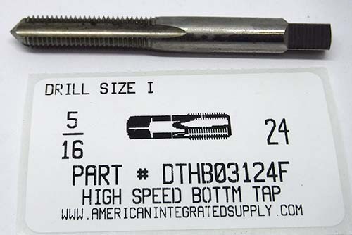 5/16-24 HIGH SPEED STEEL BOTTOM TAP 4 FLUTE DRILL SIZE LETTER I