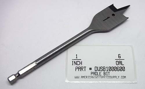 1"X6-1/4 WOOD SPADE BIT 1/4" HEX SHANK