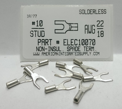 #10 SPADE 22-18G NON-INSULATED SOLDERLESS TERMINAL