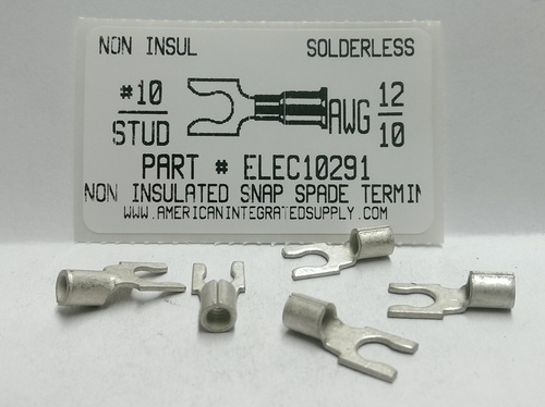 #10 SNAP SPADE 12-10GA  GAUGE NON-INSULATED SOLDERLESS TERMINAL