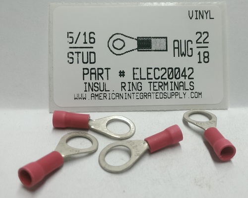 5/16 RING 22-18 GAUGE VINYL INSULATED SOLDERLESS TERMINAL