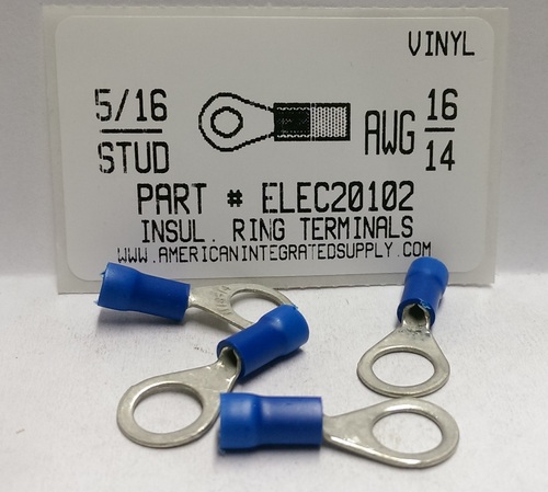 5/16 RING 16-14 GAUGE VINYL INSULATED SOLDERLESS TERMINAL