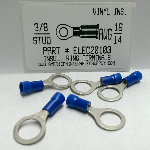 3/8 RING 16-14 GAUGE VINYL INSULATED SOLDERLESS TERMINAL