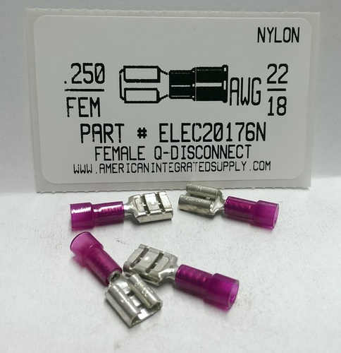 .250 F Q-DISCONNECT 22-18 GAUGE NYLON INSULATED SOLDERLESS TERMINAL