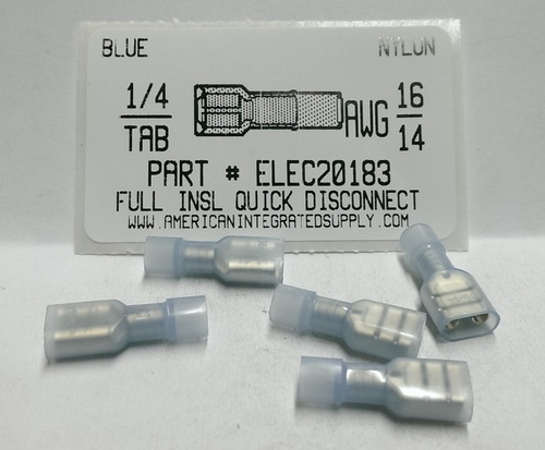 .250 F Q-DISCONNECT 16-14 GAUGE NYLON FULLY INSULATED SOLDERLESS TERMINAL