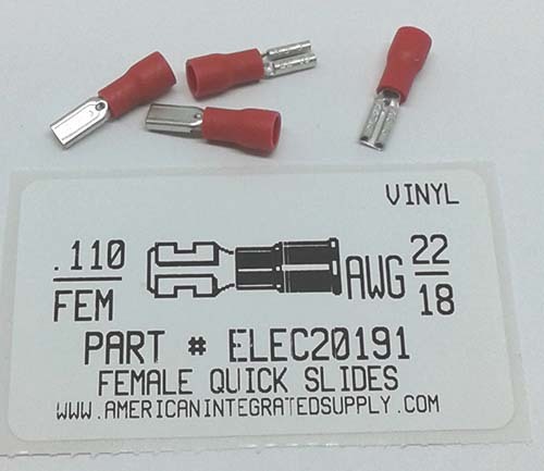 .110 F  Q-DISCONNECT 22-18 GAUGE VINYL INSULATED SOLDERLESS TERMINAL