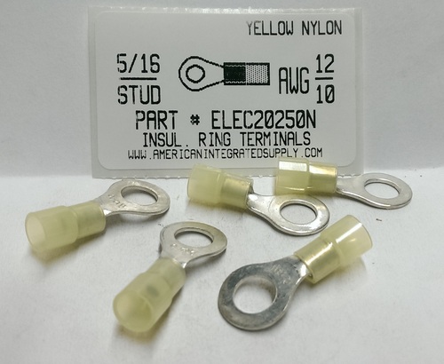 5/16 RING 12-10 GAUGE NYLON INSULATED SOLDERLESS TERMINAL