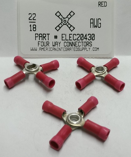 FOUR WAY 22-18 GAUGE VINYL INSULATED SOLDERLESS TERMINAL