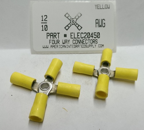 FOUR WAY 12-10 GAUGE VINYL INSULATED SOLDERLESS TERMINAL