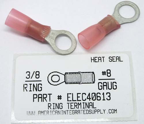 HEAT SHRINK 8 GAUGE 3/8 RING TERMINAL