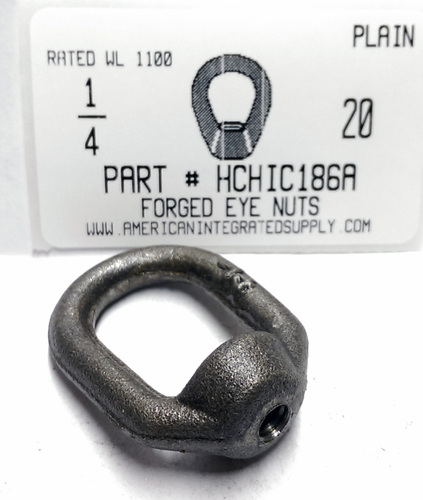 1/4-20 FORGED EYE NUT RATED CAPACITY 520 LBS