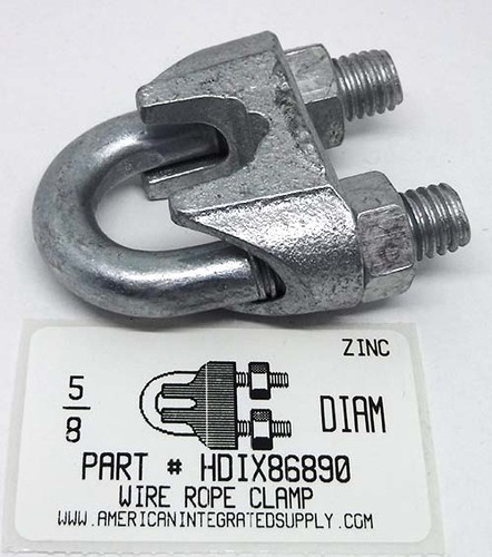 5/8 WIRE ROPE CLIPS MALLEABLE ZINC