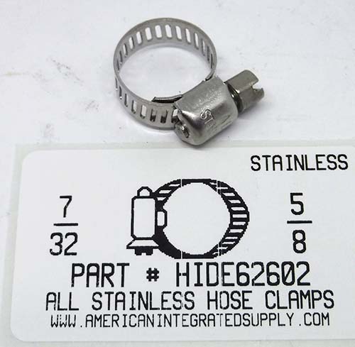 7/32"-5/8" ALL STAINLESS HOSE CLAMP