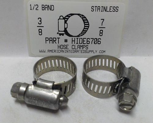 3/8"-7/8" ALL STAINLESS HOSE CLAMP