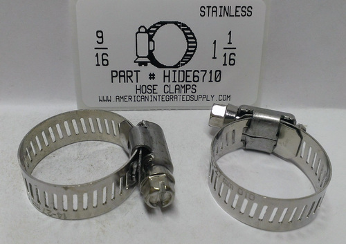 9/16"-1-1/16" ALL STAINLESS HOSE CLAMP