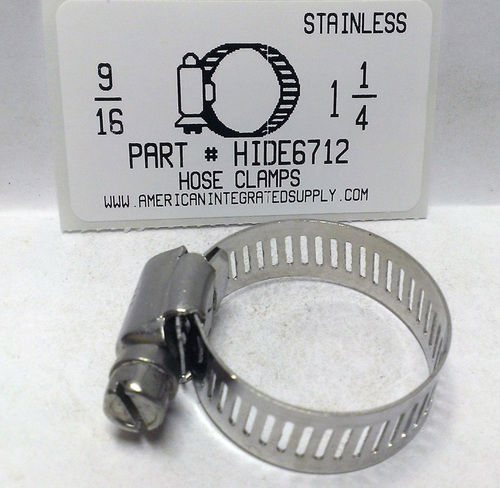 9/16"X1-1/4" ALL STAINLESS HOSE CLAMP