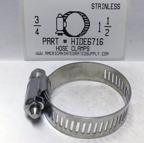 3/4"x1-1/2" ALL STAINLESS HOSE CLAMP