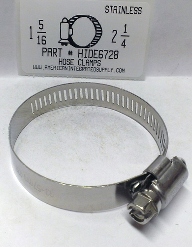 1-5/16"-2-1/4" ALL STAINLESS HOSE CLAMP