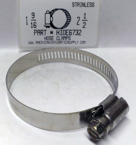 1-9/16"-2-1/2" ALL STAINLESS HOSE CLAMP