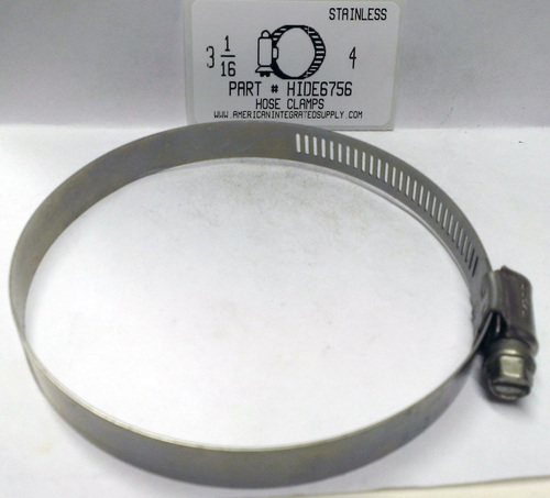 3-1/16"-4" ALL STAINLESS HOSE CLAMP