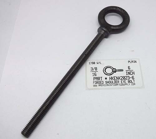 3/8-16X6" FORGED EYE BOLT SHOULDER PATTERN PLAIN