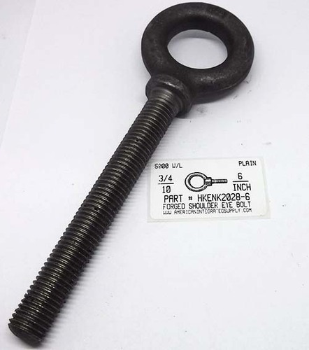 3/4-10X6" FORGED EYE BOLT SHOULDER PATTERN PLAIN