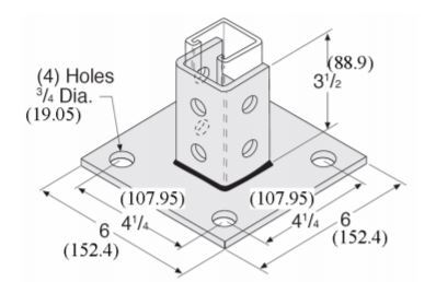 1 5/8 POST BASE 4 HOLE