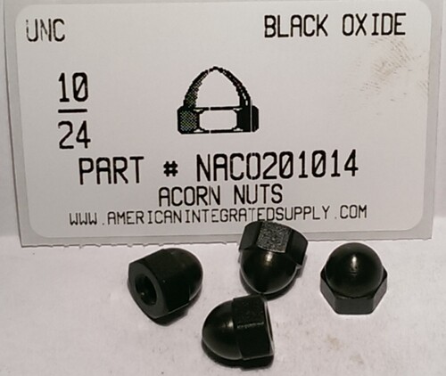 #10-24 ACORN CAP NUT MILLED STEEL BLACK OXIDE