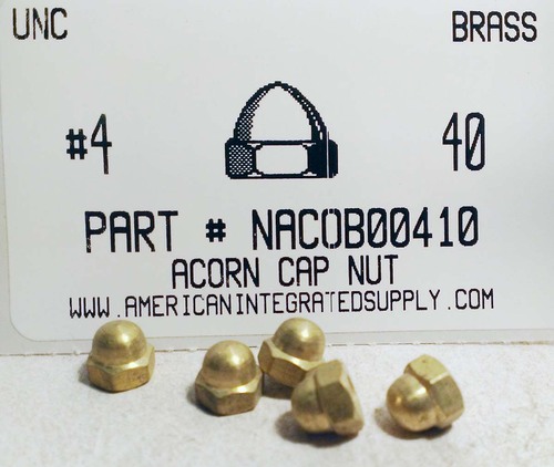 #4-40 ACORN CAP NUT BRASS