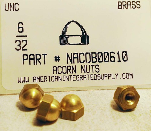 #6-32 ACORN CAP NUT BRASS